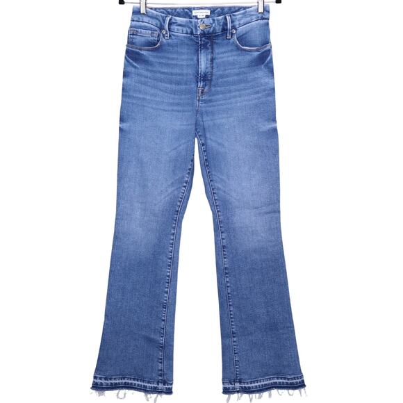 GOOD AMERICAN Good Classic Boot Jean Indigo412 High Rise Distressed Women's 6/28 - Picture 1 of 16